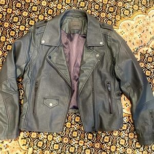 Blank NYC Grey Moto Faux Leather Jacket XL